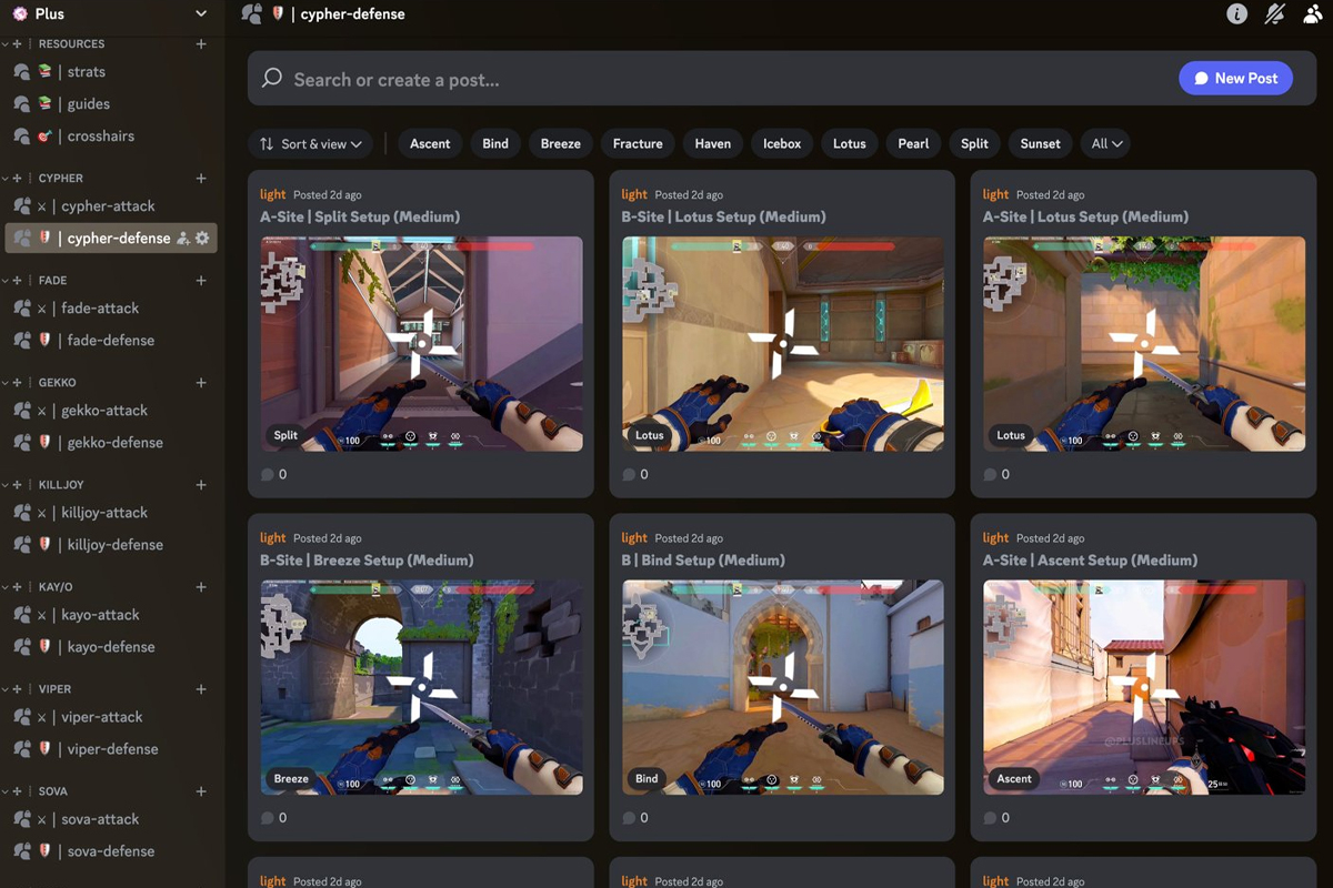 Discord conteúdo educativo VALORANT