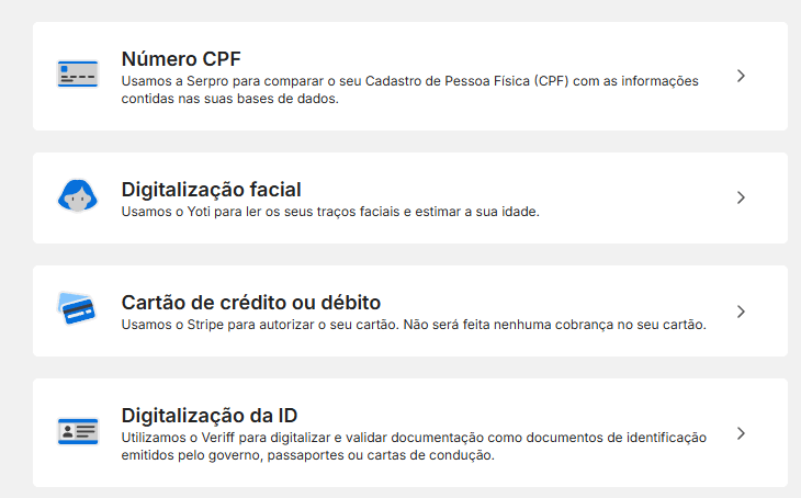 Escolher um dos quatro métodos disponíveis verificação de idade na Riot Games pelo VALORANT