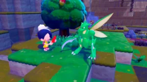 Scyther em Pokopia: encontre e corte madeira