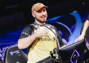 Derke of Team Vitality reacts onstage at VALORANT Masters London