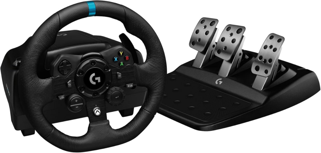 Volante Logitech G923 para Xbox Series X|S, Xbox One e PC | com Force Feedback TRUEFORCE, Pedais Responsivos, Launch Control, Acabamento em Couro