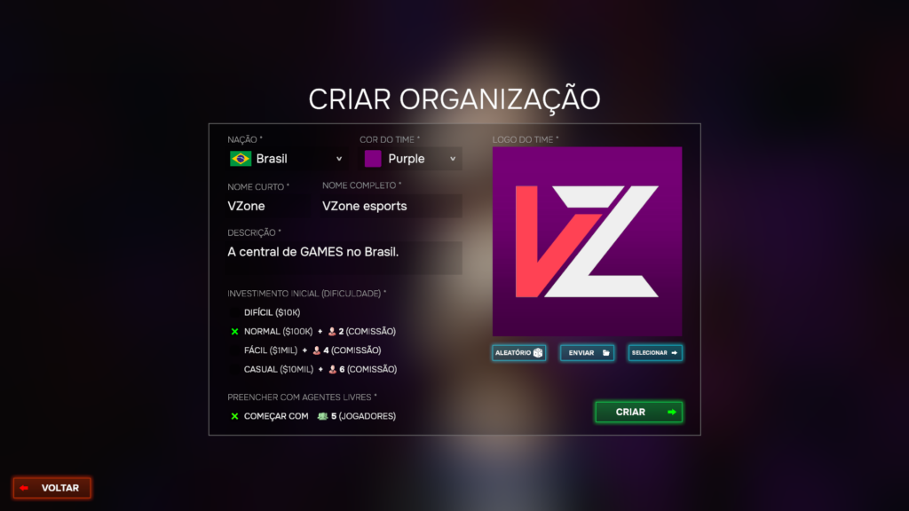 Esports Manager 2026 permite que jogador cria a própria organização