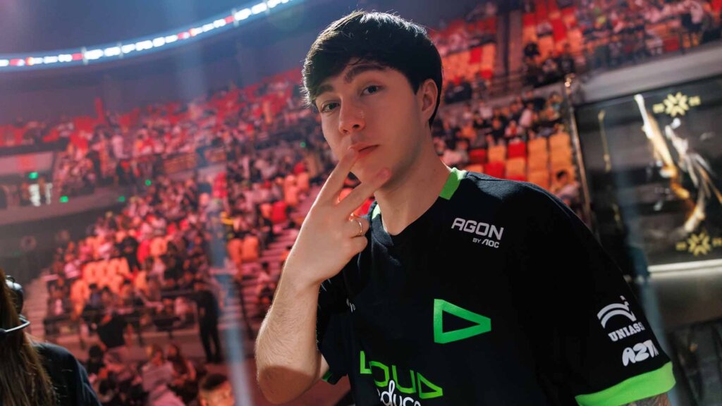 lukxo of LOUD is seen onstage during VALORANT Champions Shanghai