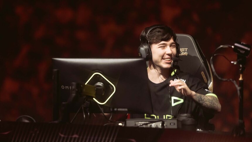 lukxo of LOUD is seen onstage during VALORANT Champions Shanghai Grand Finals